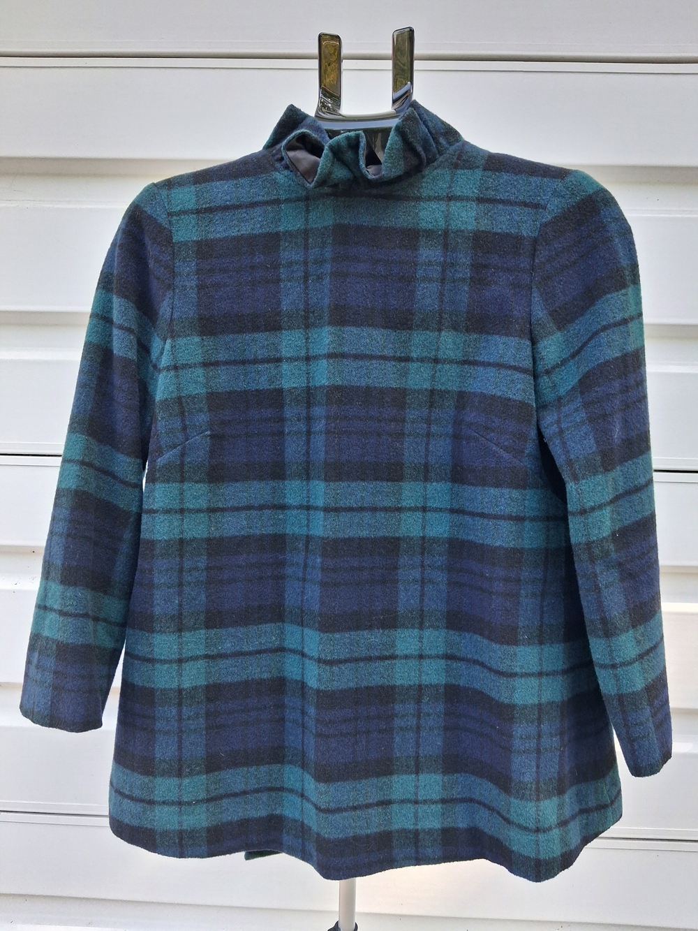 Tuckernuck Blackwatch Plaid Faye Blouse Ruffle Neck